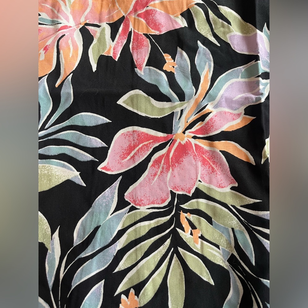 Billabong Black Midi Slip Dress with Pink & Pastel Floral Print Women’s large - Picture 6 of 15